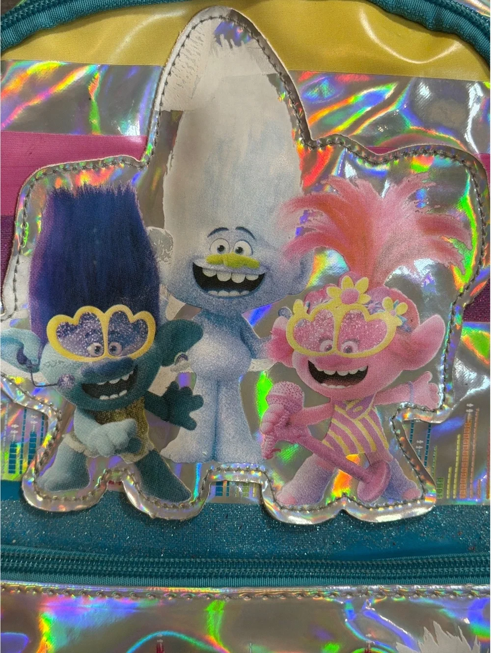 DreamWorks Trolls World Tour Holographic Mini Backpack with Pink Pom Pom